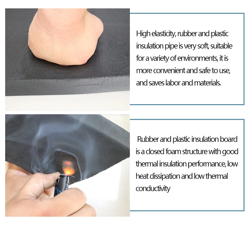 Flexible Elastomeric Rubber Foam Heat Resistant Insulation Tube And