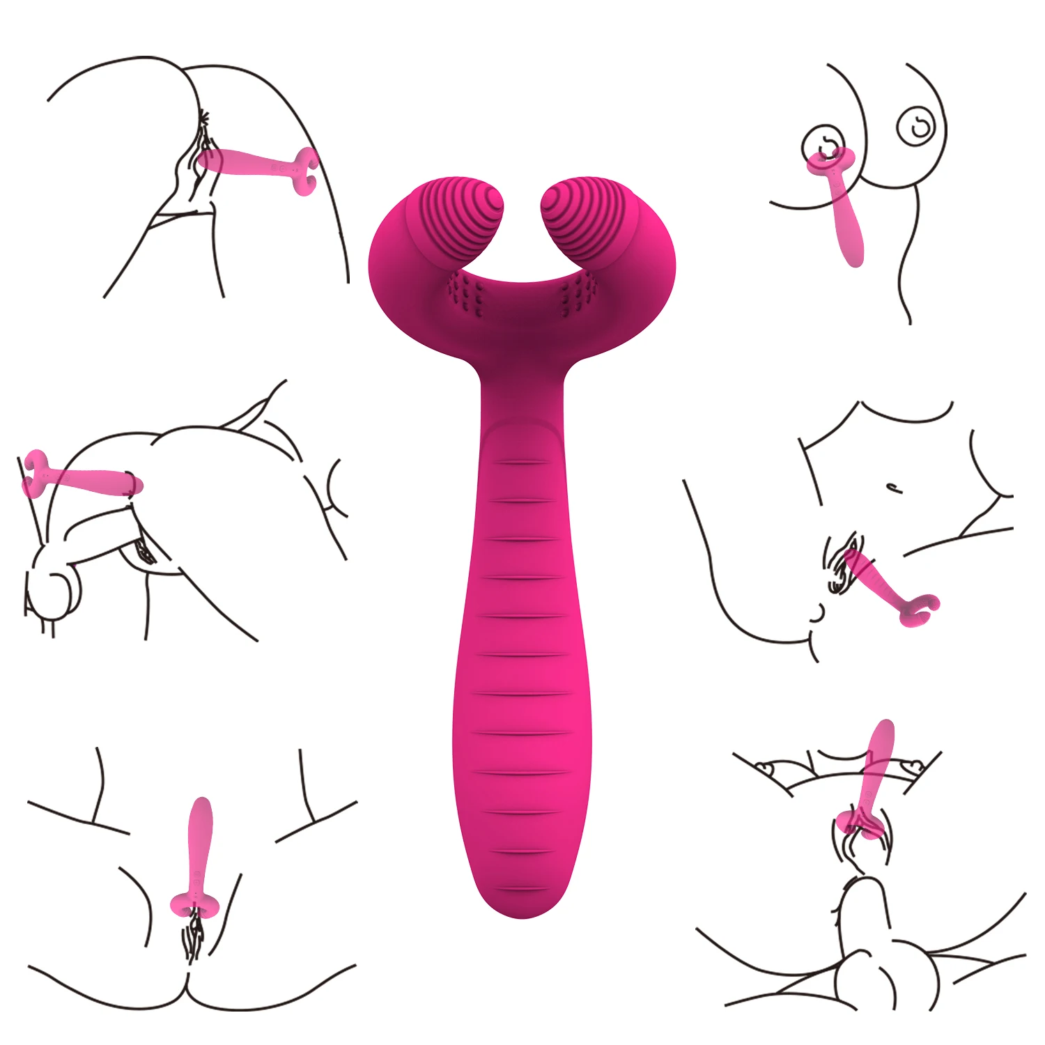 3 Motors Vibration Clitoris Vagina Stimulator Sexual Penis Clip  