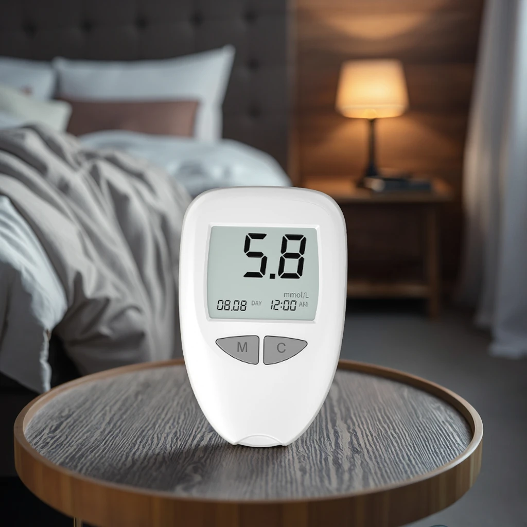 product factory electric blood glucose meter for elderly high blood sugar test strip with lancet detector health monitor and analysis-3