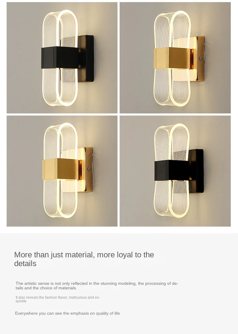 product modern minimalist nordic led bedside lamp cross border ultra bright aluminum for bedroom living room aisle background wall light-17
