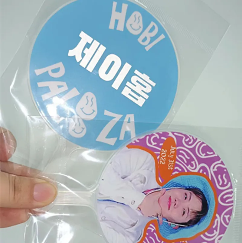 Custom Kpop Mini Picket Transparent Hand Fan | PVC Plastic Mini