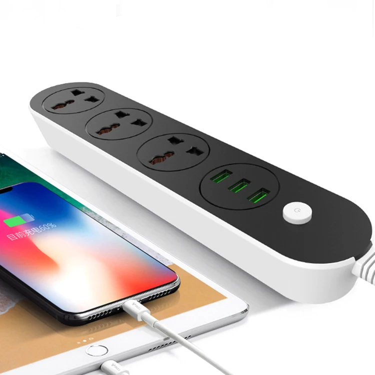 Extension Lead With Usb C Port Power Strip With Type C And 2 Usb Ports