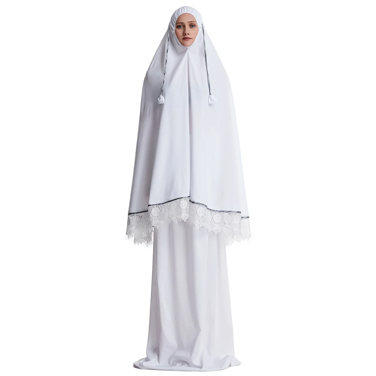 mxchan sjh2420高品质黑白编织头顶jilbab nida jilbab