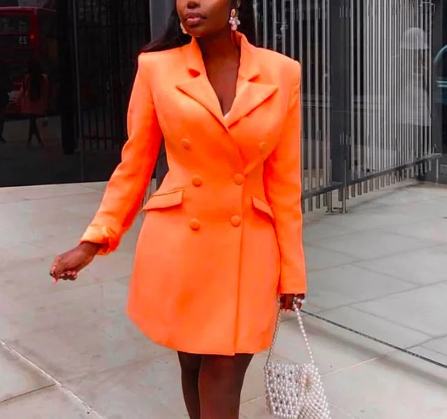 orange suit jacket womens