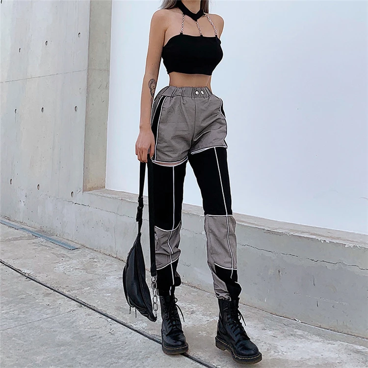 black cut out cargo pants