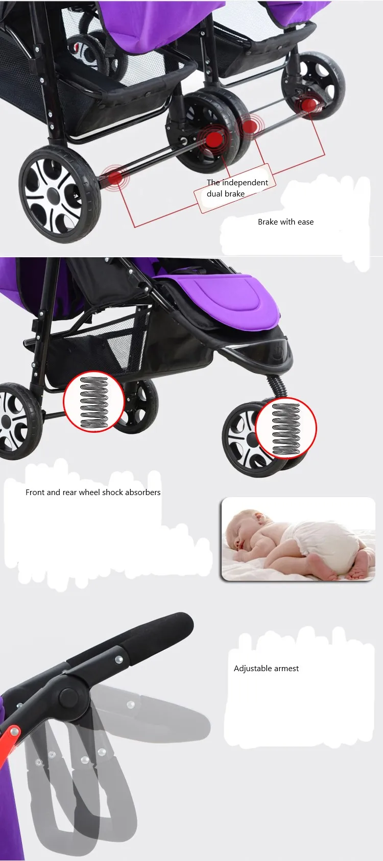 double pram for newborn and 3 year old