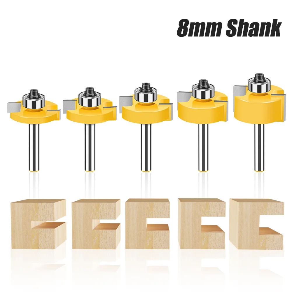 Miaorui 8mm Shank Double-Edged Ball T-Shaped Cutter Bearing Grooving ...