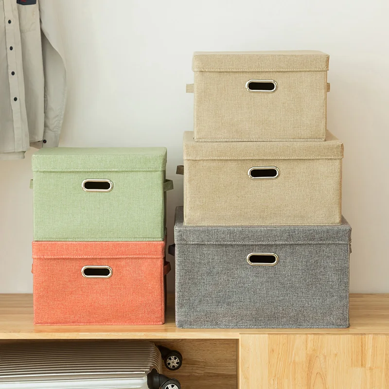 Hot Cotton And Linen Foldable Home Organization Clothes Storage Box ...