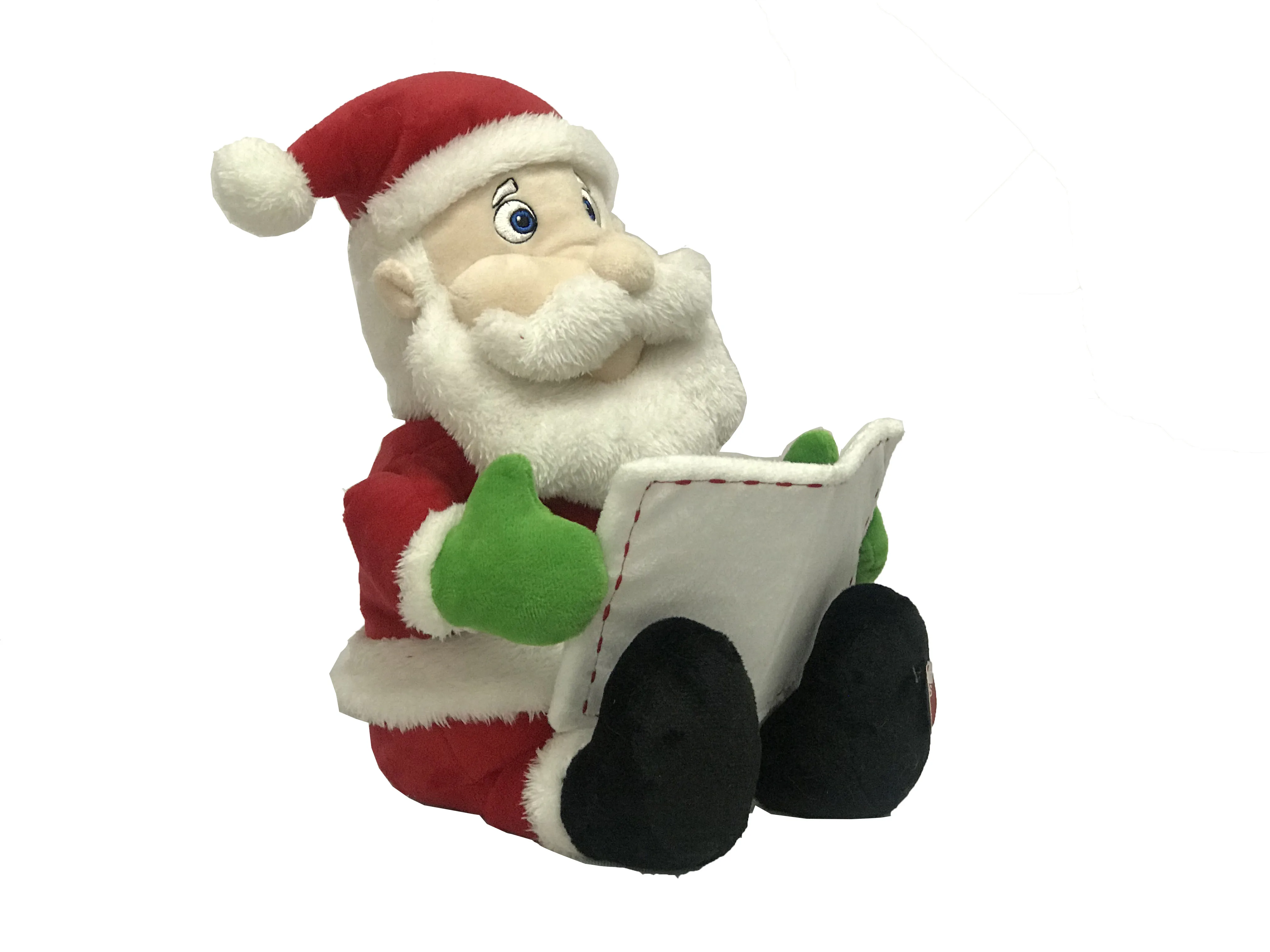 Electronic Plush Santa Claus With A Book In His Hand Reading Stories