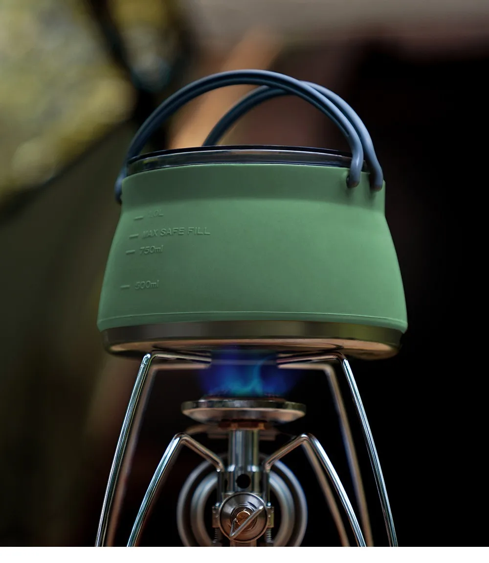 Silicone Collapsible Folding Kettle Portable Cookware Dinnerware for ...