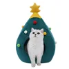 Transfer Christmas Cat Nest Santa Gift Cat Bed Festival Pet Nest Santa House Merry Christmas Warm Cat Nest House Pet Bed