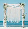 Ourwarm Rustic Wedding Photo Backdrop Signature Tree Ring Box Lace Table Runner Party Favor For Guest Wedding Party Decoration