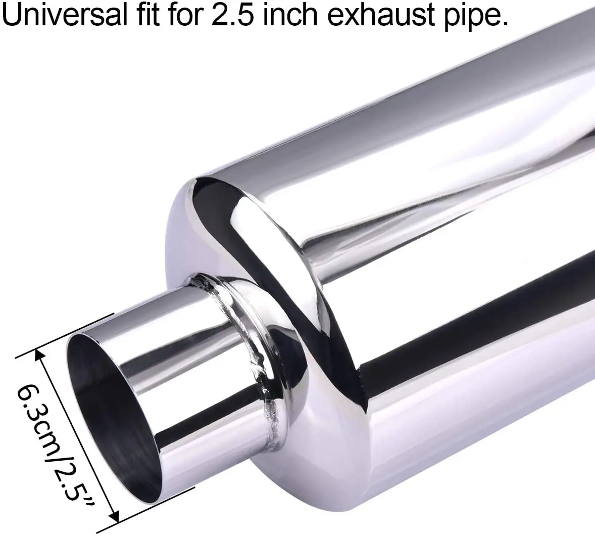 Silencieux D'échappement Universel En Acier Inoxydable, Rond, Couleur Noire, Neuf Dans Son Emballage