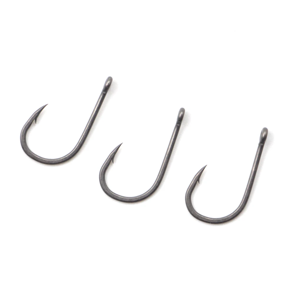 coarse fishing hooks FUSIGO Barbless Kit, 180pcs Carp Fishing Hooks Small Sizes Trout Hooks Curved Shank Fly Tying Hooks Circle Hooks for Hair Rig Carp Fishing Tackle Saltwater Freshwater : Sports thin and extremely sharp hook tip turns 15 degrees inwardly for perfect hook sets Line Coarse Fishing Hooks Set
