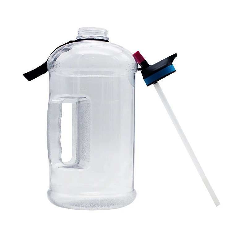 Wholesale Straw 1 Gallon Water Bottles Sport Petg Plastic Botella De Agua With Motivational Time