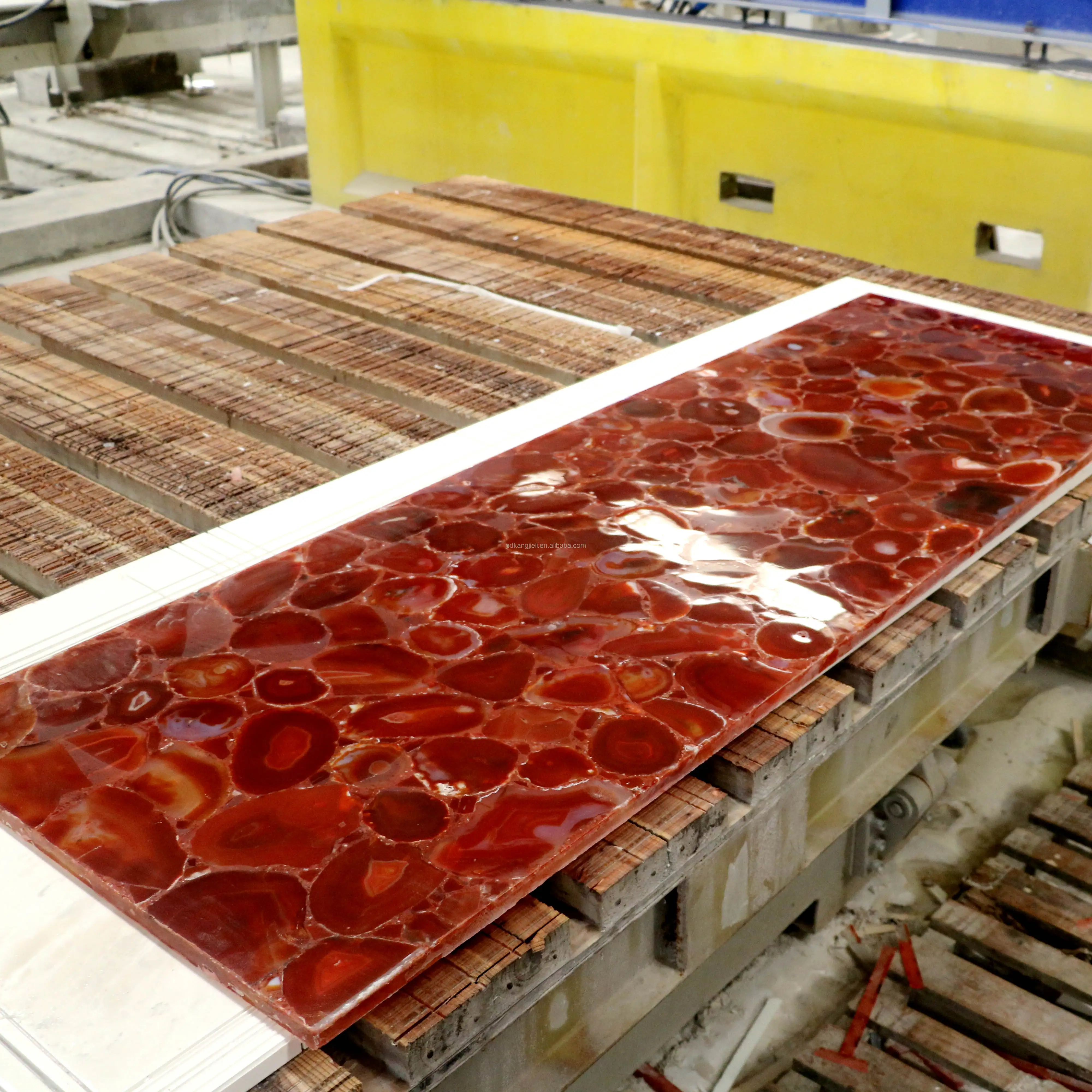 Luxury stone semi-precious stone red agate backlit gemstone slab for decoration
