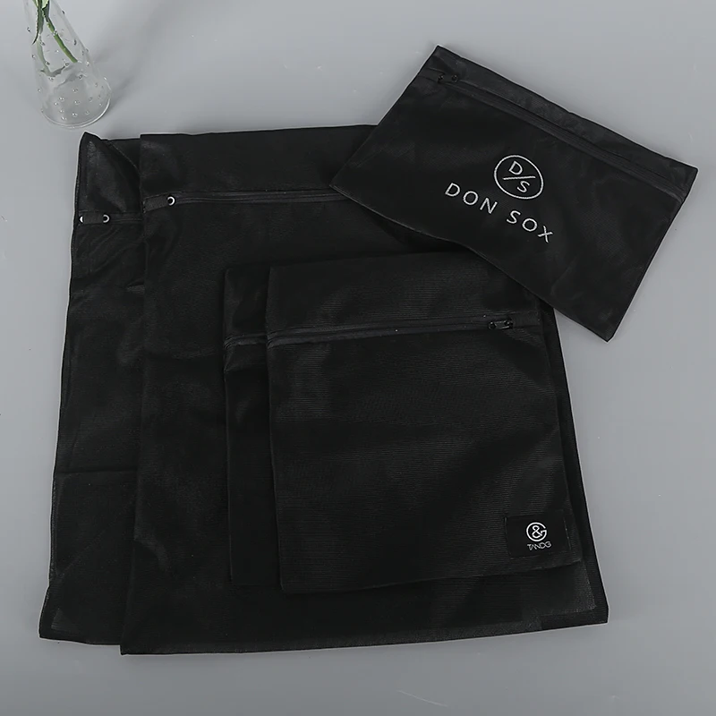 The Dirty Black Bag Black Customized Logo Mesh Dirty Lingerie Commercial Laundry Bags For
