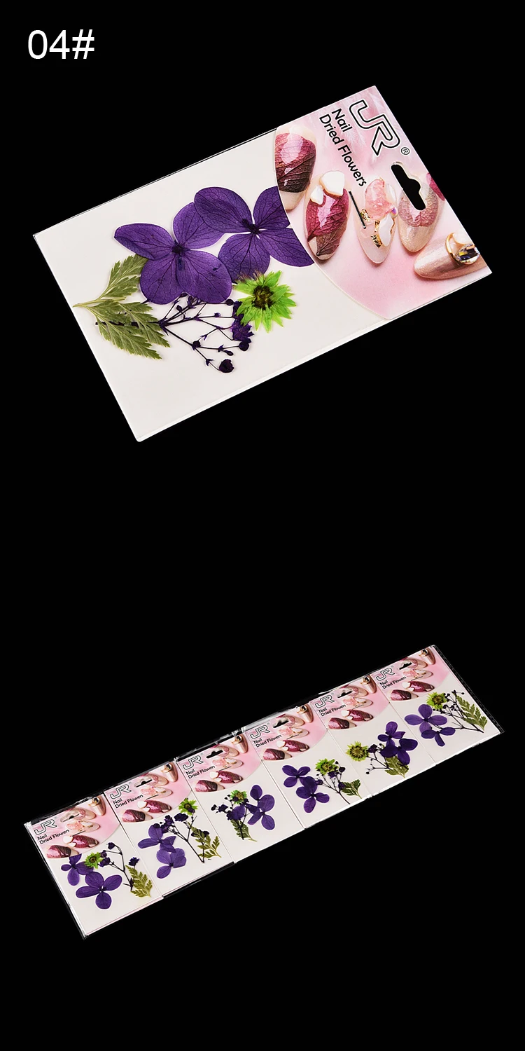 9 Colors Mixed Natural Dry Nail Flowers Wholesale 3d Nail Art