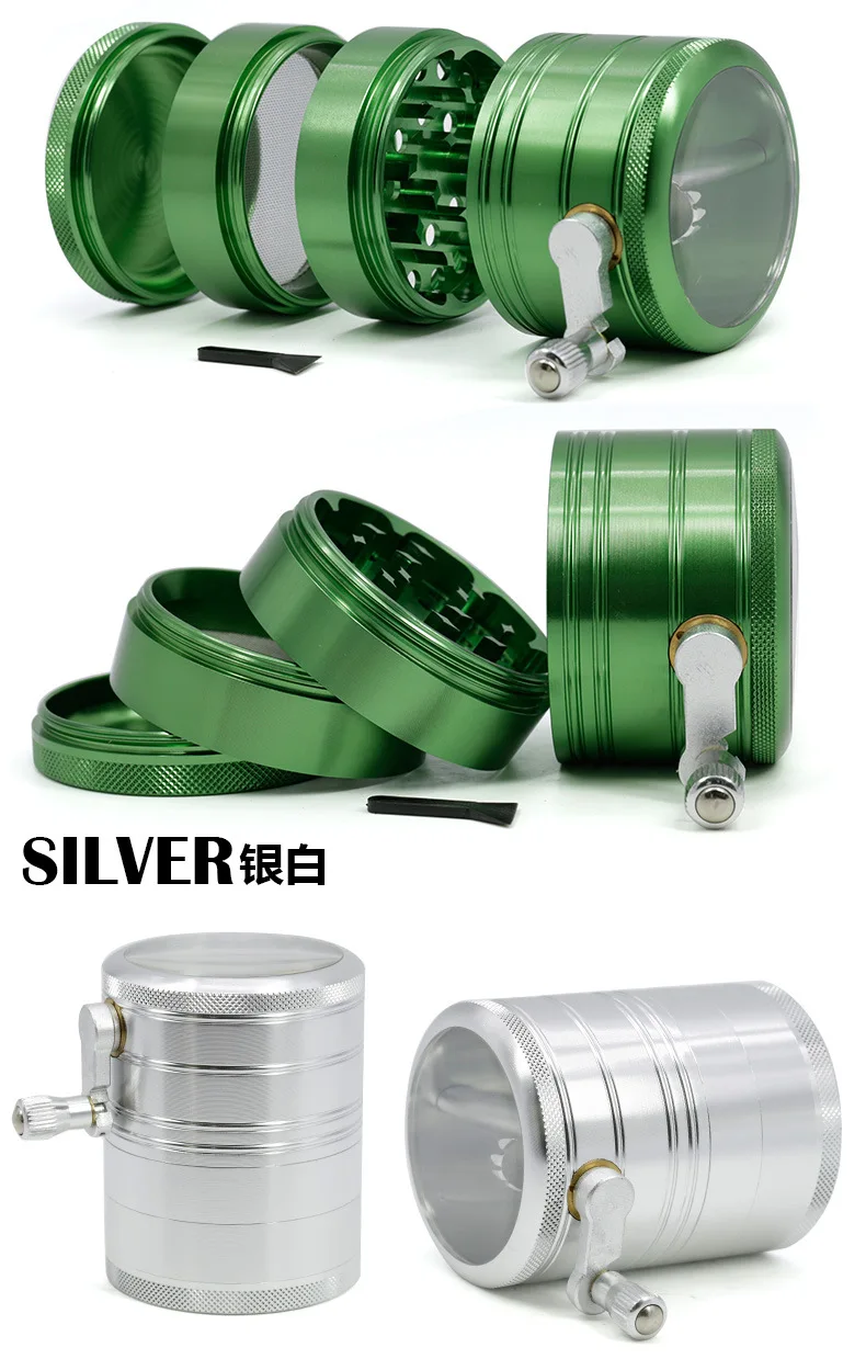 Multi Colors 2.5 inches 4 layer Aluminum Herb Grinder with side rolling CB630