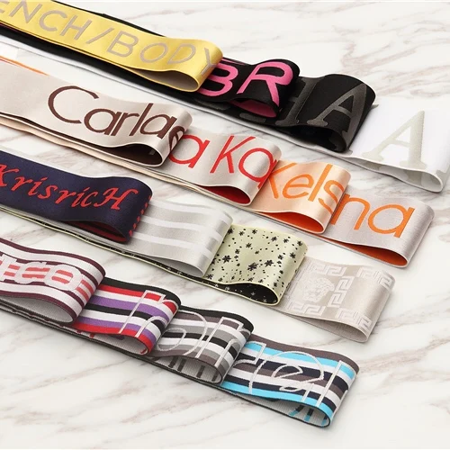 
Custom logo Jacquard woven elastic band 