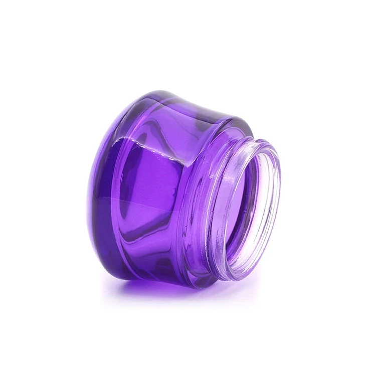 New Product Wholesale 50g Luxury Purple Glass Cosmetic Cream Jar With Black Lid Buy Purple