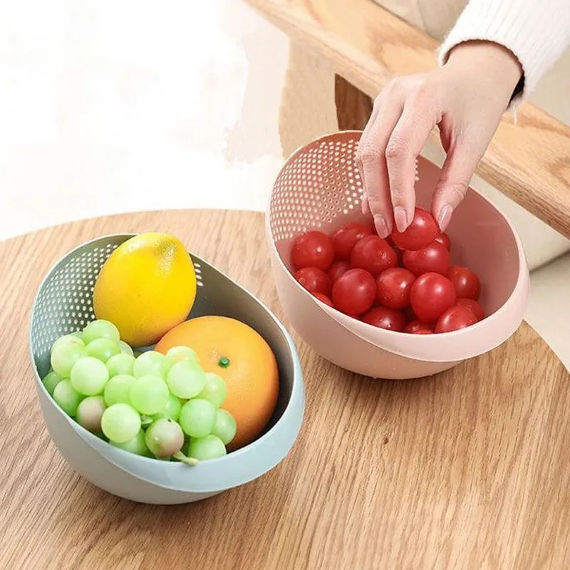 Rice Washing Filter Strainer Basket Colander Sieve Fruit Vegetable Bowl