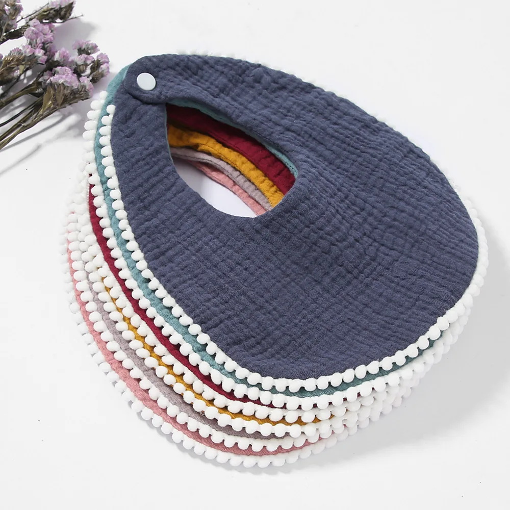 Muslin Cotton Baby Bibs Solid Color Infant Bib Newborn Burp Cloths