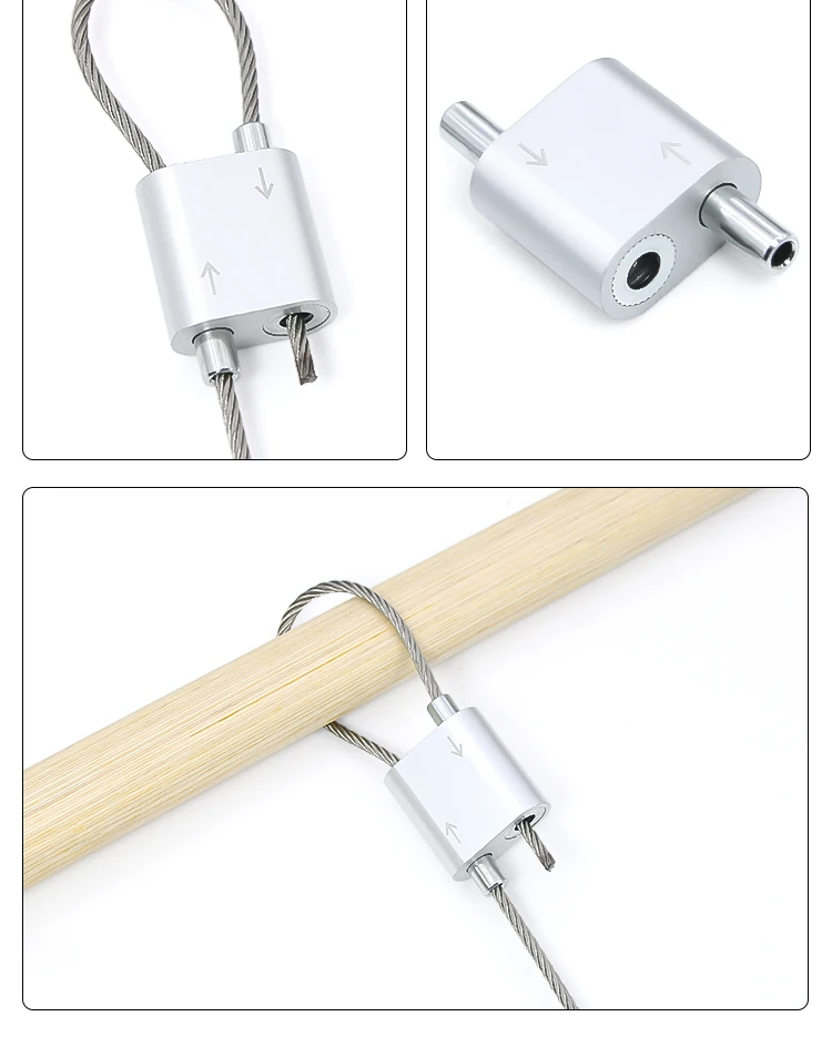 Thread Locking Wire Rope 8-Shaped Thread Lock Adjustable Double-Head Wire Clamp 1mm 3mm Rope ...