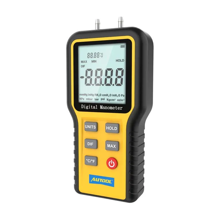 Autool Digital Manometer Test Dual Input Differential Manometer Air Pressure Meter Hvac Gas