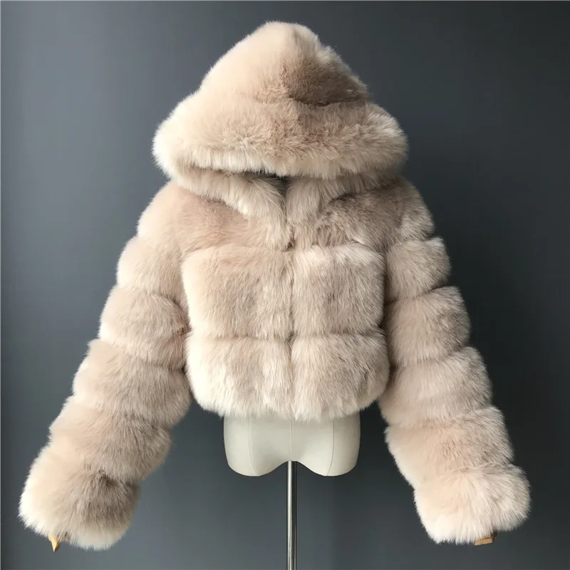 High Quality Furry Cropped Faux Fur Coats And Jackets Women Fluffy Top ...