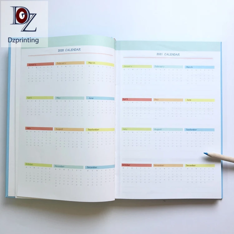 product-Custom logo journals hardcover A5 day week month planner hardcover with color pages-Dezheng--1