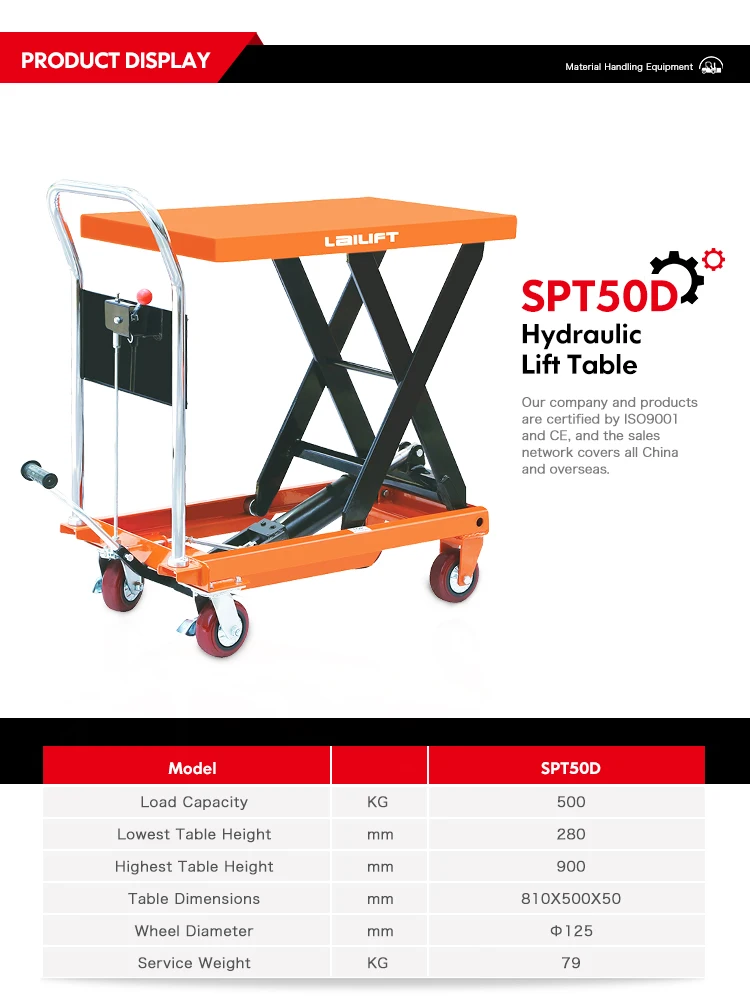 500kg Mobile Manual Hydraulic Scissor Lift Trolley Lifting Table Buy