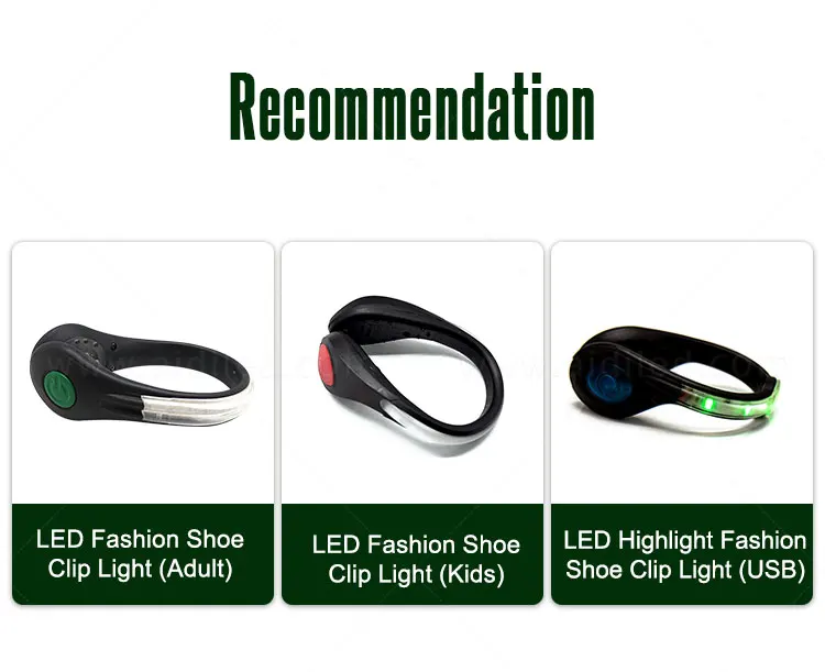 2018 USB Rechargeable Led Shoe Clips for NIght Cycling and Jogging Lightweight Flashing Safety Shoe Accessories