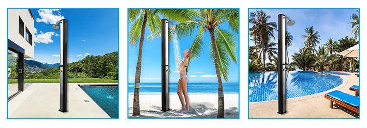 KANGRUN Factory Price economical 40L black solar heater outdoor garden shower for swimming pool