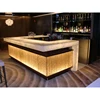 Superseptember modern bar counter Corians acrylic stone led light bar counter table