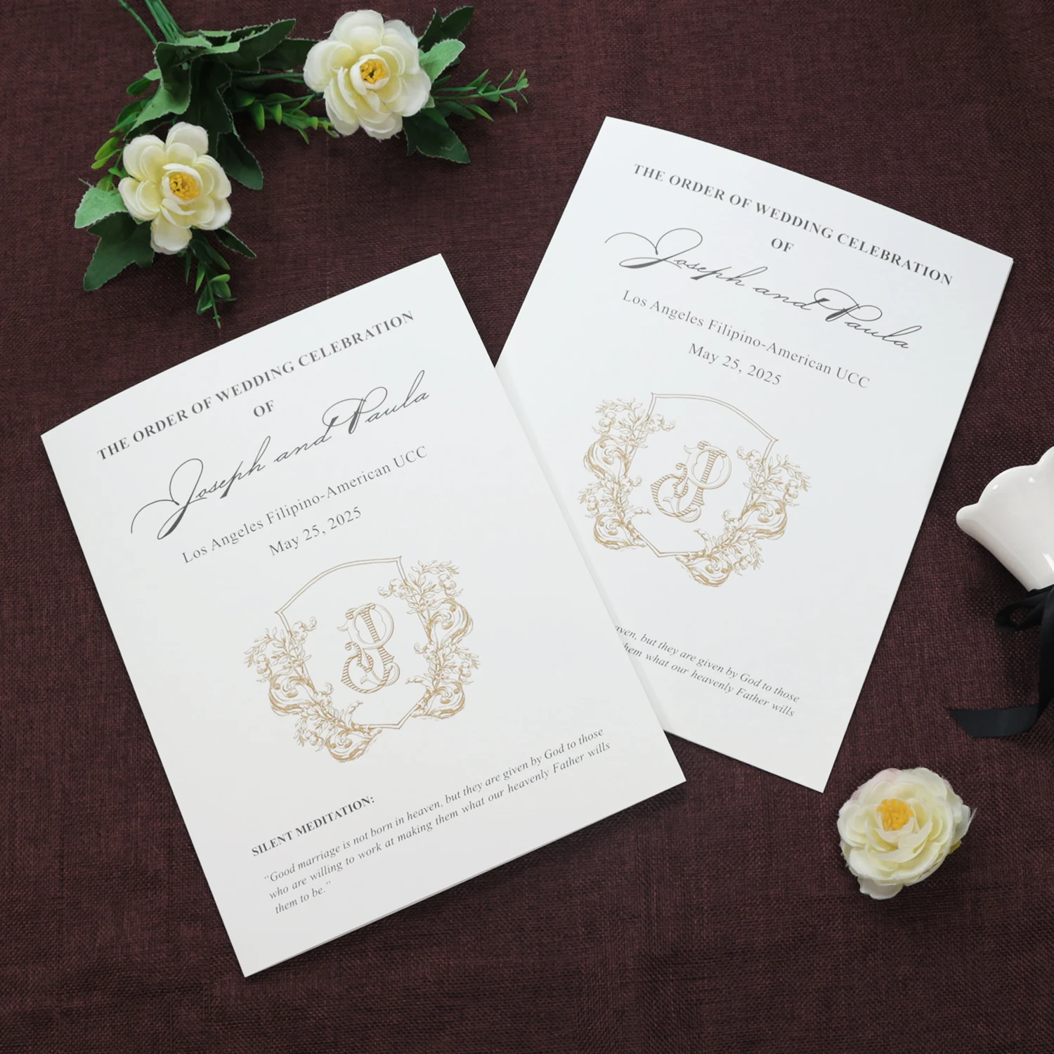 Customized Wedding Program Cards - Elegant & Personalized