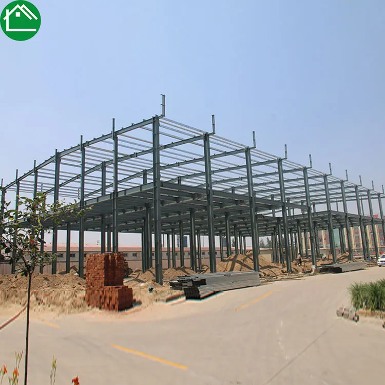 双跨度轻型 h 梁加纳预制低价新设计预制钢结构车间