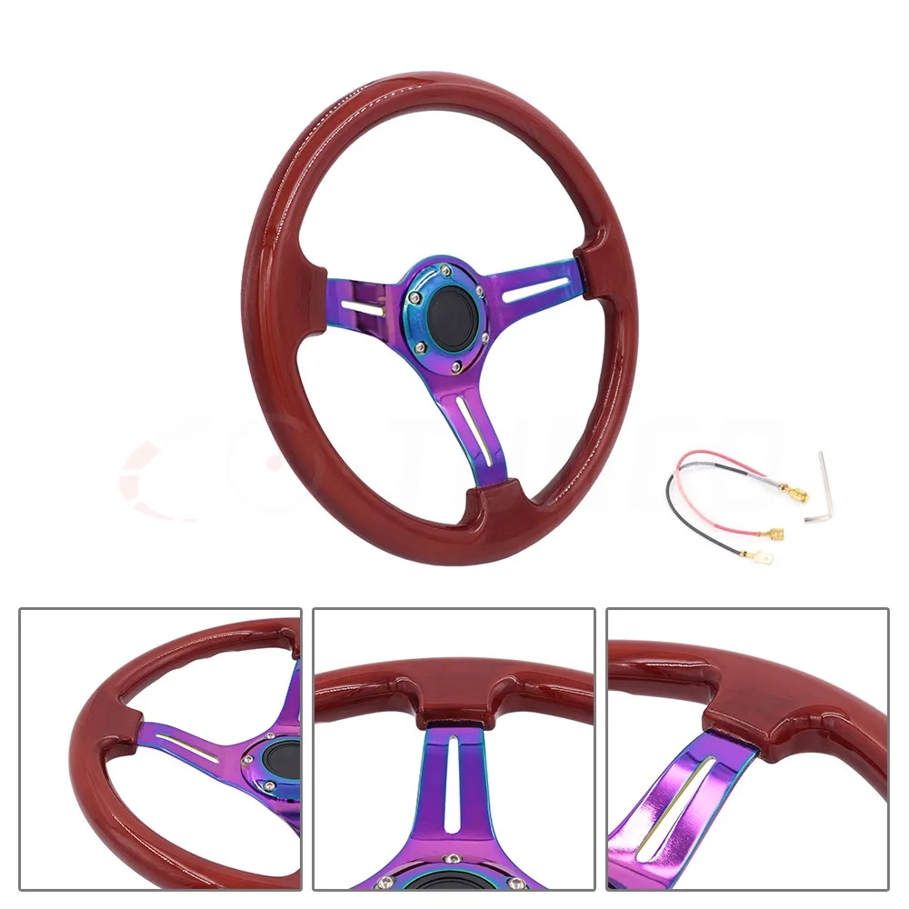 Jdm Racing Culture Neo Chrome 350mm 14 Inch Car Volante Custom