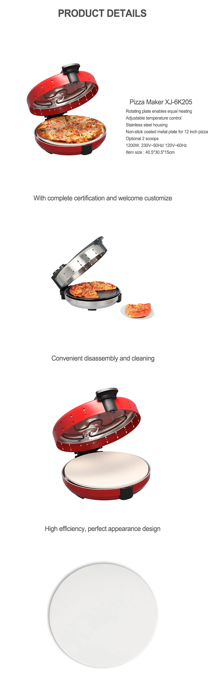 Hamilton Beach 31700 Pizza Maker - Red/Black for sale online