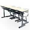 High quality University School Furniture Three Seats Desk And Chair Set DT-907