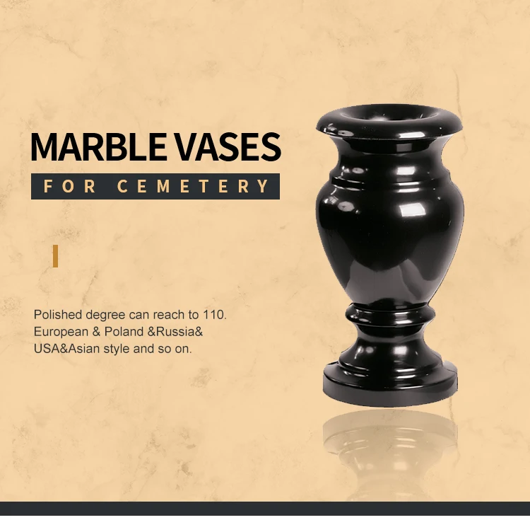 Polished Black Granite Flower Vases For Tombstones Headstones Buy