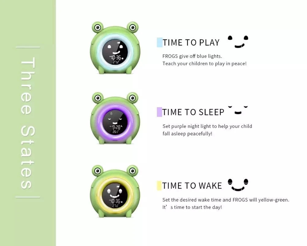 2020 New Modern Cute Shape Child Baby Digital Alarm Clock Sleep Trainer LED Night Lights