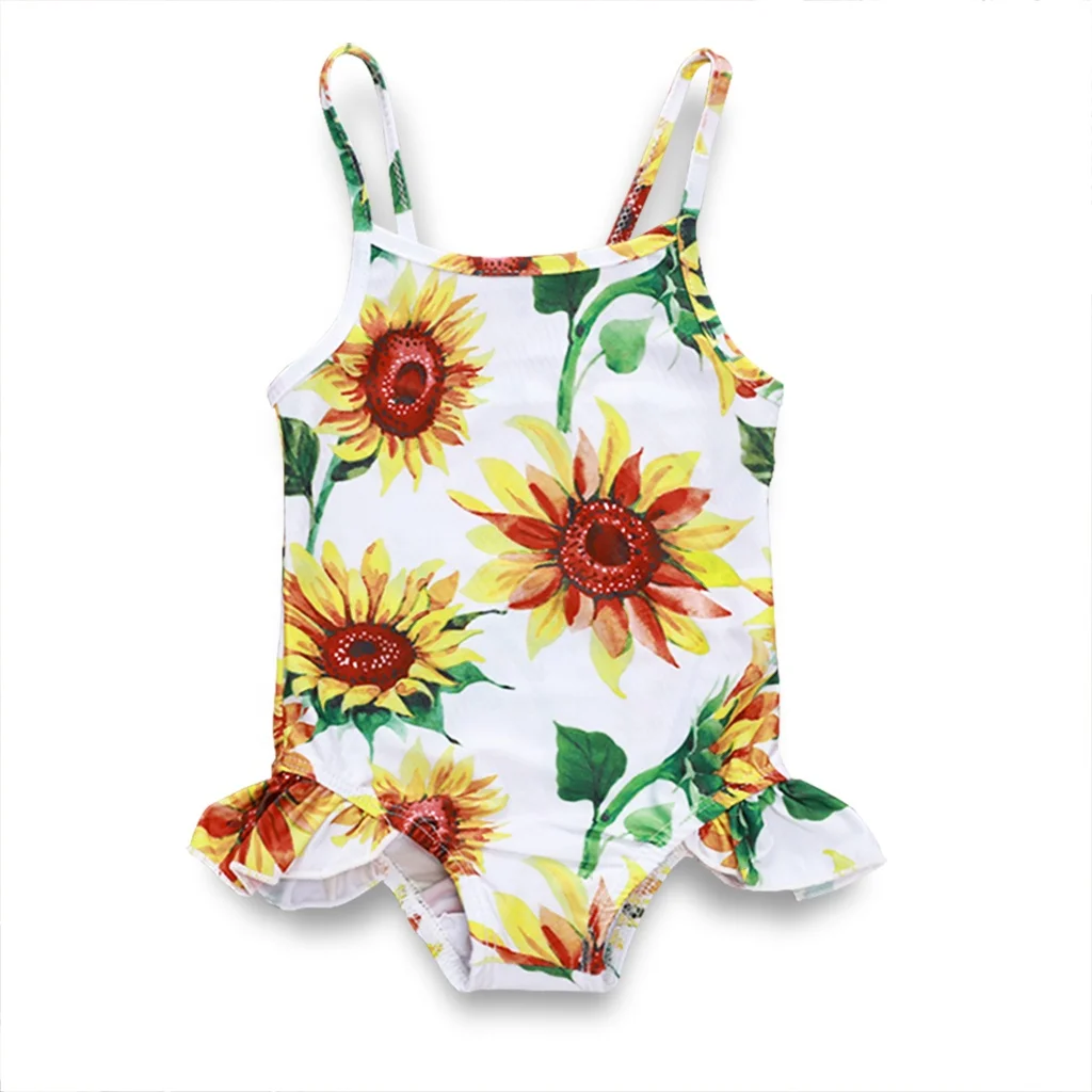 Cute Baby Girls Swimwear Printing Lovely Girls Swimming Suits Children