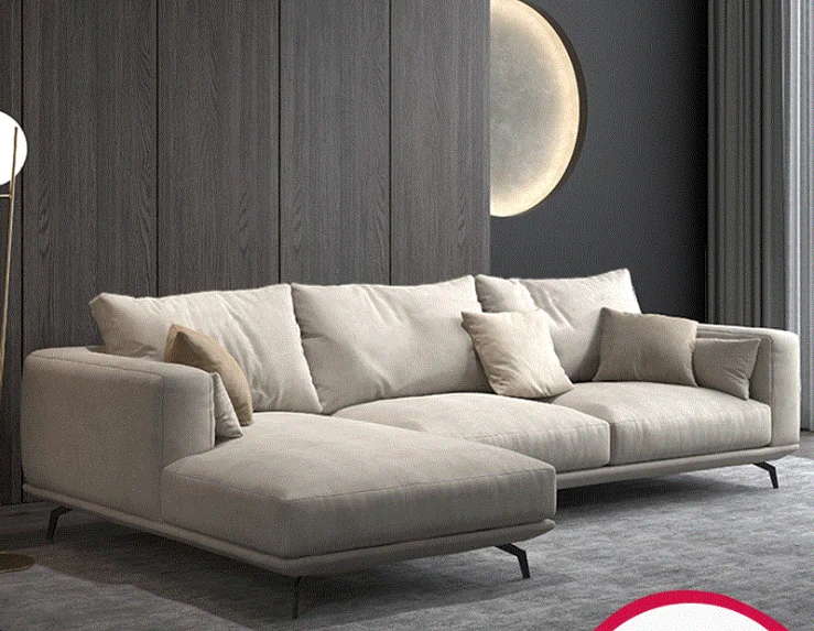 Hot sale L shape modern minimalist furniture set design large sofa combination living room sofa
