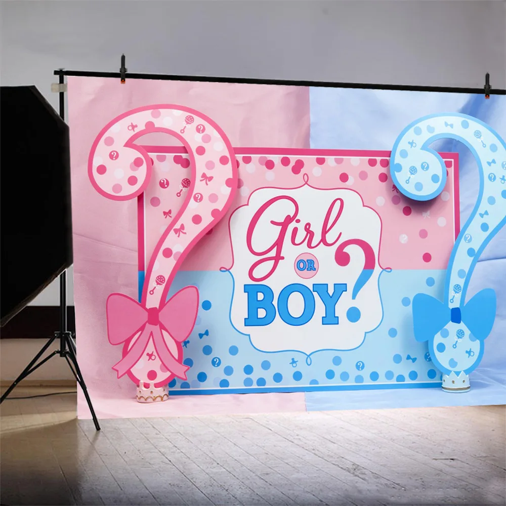 Custom Gender Reveal Backdrop Boy Or Gril Photography Background