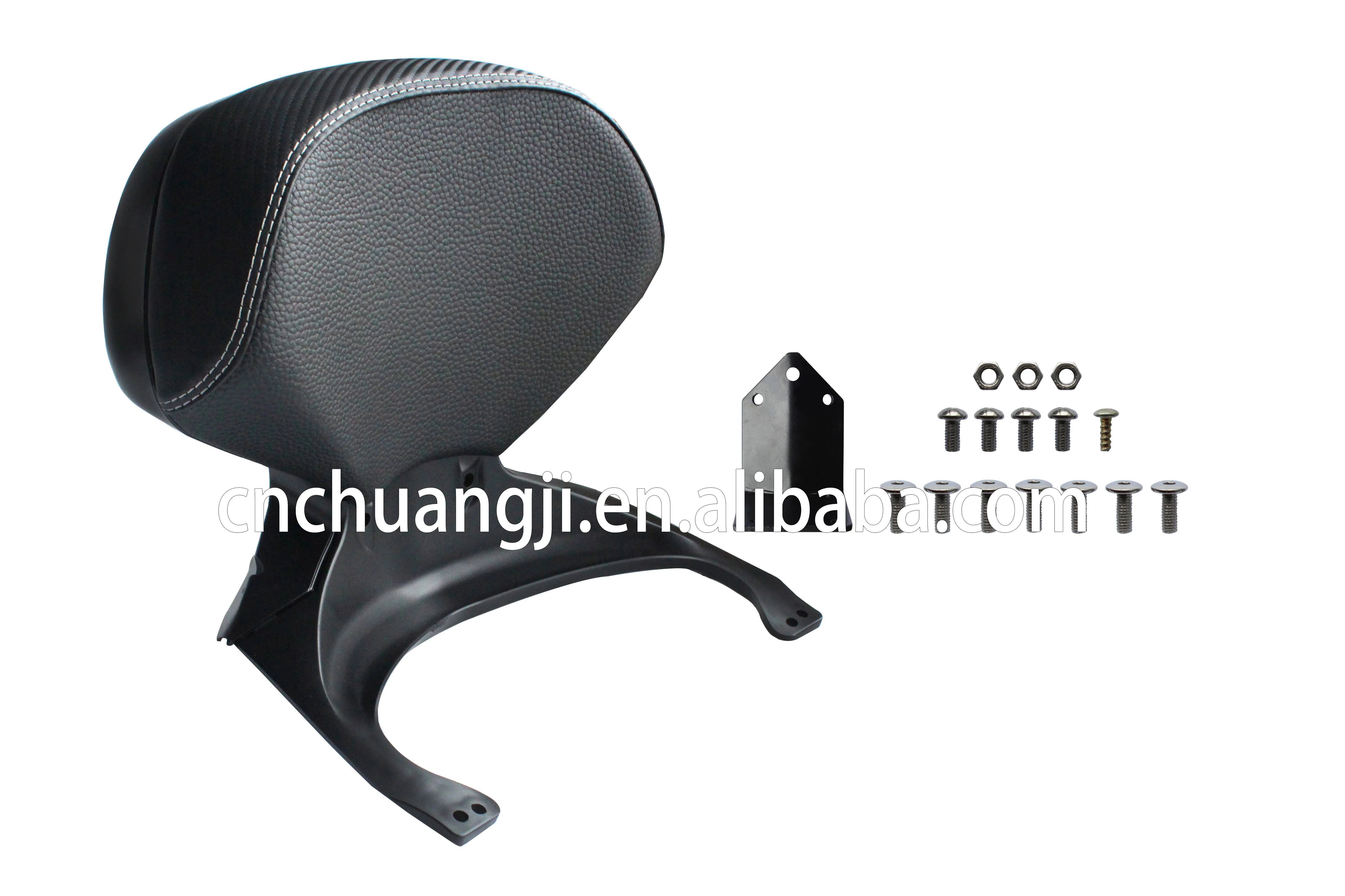 Motorrad Rückenlehne Schwarz Kunstleder - Universelle Passagier-Rückenstütze Für Harley Sportster 883