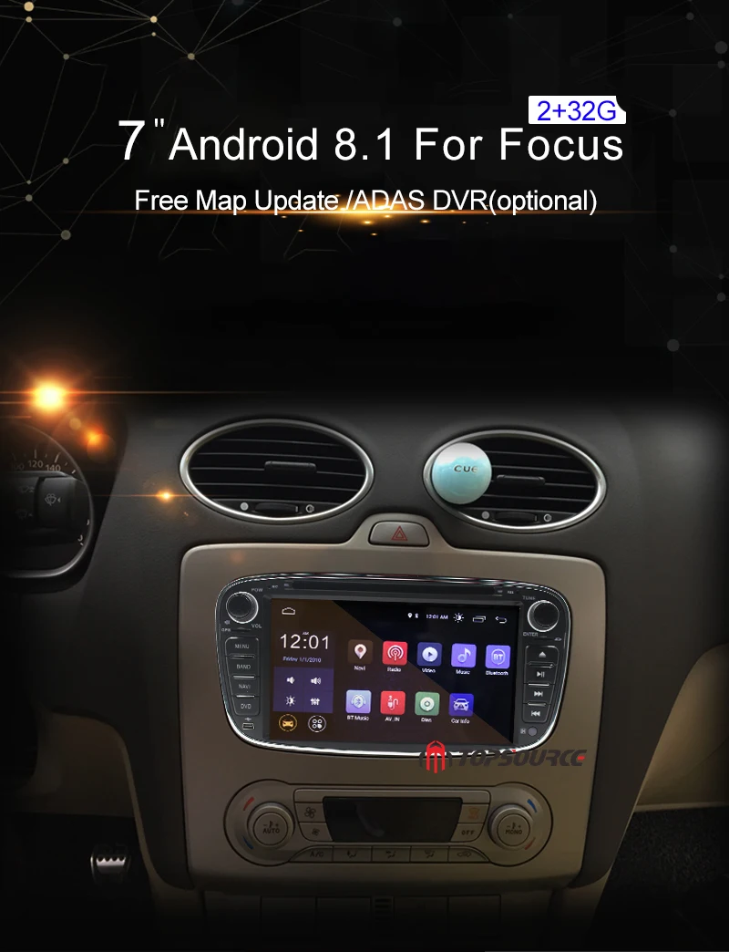 Android 8.1 Autoradio GPS Navi Sat Wifi für Ford Focus Mondeo C-MAX S-MAX Galaxy 