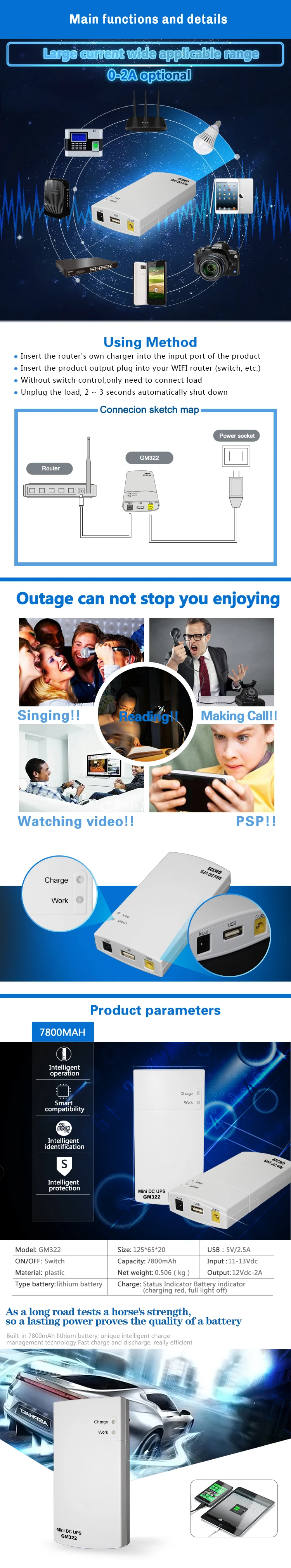 mini dc ups GM322
