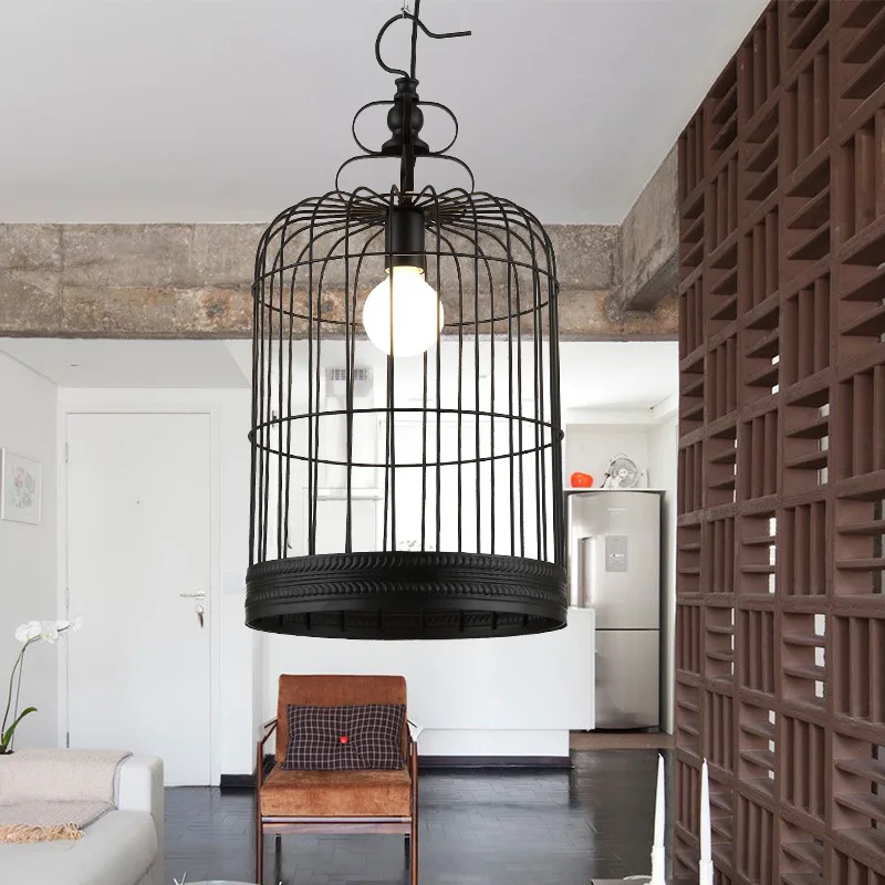 Nórdico Moderno De Madera Jaula Hecho A Mano-lámpara Bar Restaurante De