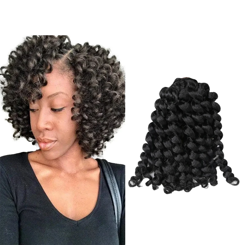Wand Curl Jamaican Bounce Crochet Hair - 8inch Extensions